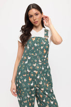 Load image into Gallery viewer, DUCKS AND CHICKENS FLORAL PRINT OVERALLS
