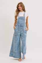 Load image into Gallery viewer, DENIM OVERALL WIDE-LEG JUMPSUIT