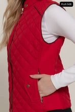 Load image into Gallery viewer, Suede Piping Quilted Padding Vest