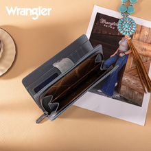 Load image into Gallery viewer, Wrangler Floral Tooled Wallet (jean)