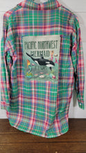 Load image into Gallery viewer, Light Weight Cotton Plaid Raggy Patch PNW Mermaid Club