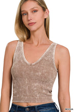 Load image into Gallery viewer, CROPPED PADDED V-NECK ANK TOP AH