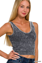 Load image into Gallery viewer, CROPPED PADDED V-NECK ANK TOP AH