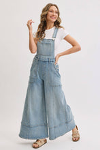 Load image into Gallery viewer, DENIM OVERALL WIDE-LEG JUMPSUIT
