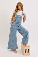 Load image into Gallery viewer, DENIM OVERALL WIDE-LEG JUMPSUIT