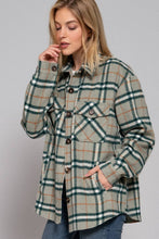 Load image into Gallery viewer, Long Sleeve Wool Blend Plaid Button Down Casual Jacket