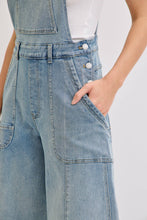 Load image into Gallery viewer, DENIM OVERALL WIDE-LEG JUMPSUIT