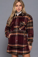 Load image into Gallery viewer, Long Sleeve Wool Blend Plaid Button Down Casual Jacket