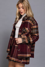 Load image into Gallery viewer, Long Sleeve Wool Blend Plaid Button Down Casual Jacket