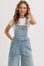 Load image into Gallery viewer, DENIM OVERALL WIDE-LEG JUMPSUIT