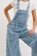 Load image into Gallery viewer, DENIM OVERALL WIDE-LEG JUMPSUIT