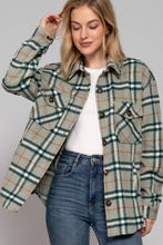 Load image into Gallery viewer, Long Sleeve Wool Blend Plaid Button Down Casual Jacket