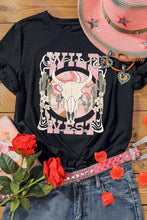 Load image into Gallery viewer, Black WILD WEST Steer GraphicTee