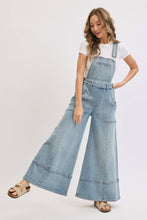 Load image into Gallery viewer, DENIM OVERALL WIDE-LEG JUMPSUIT
