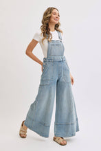 Load image into Gallery viewer, DENIM OVERALL WIDE-LEG JUMPSUIT