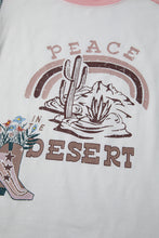 Load image into Gallery viewer, Multicolour Asymmetric Printed Patchwork Sleeve Peace Desert Graphic Top