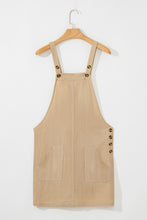 Load image into Gallery viewer, Parchment Side Buttons Sleeveless Overall Mini Dress