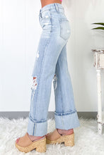 Load image into Gallery viewer, Beau Blue Light Wash Distressed Flare Jeans