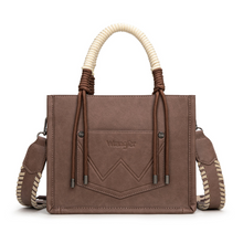 Load image into Gallery viewer, Wrangler Cow Print Tote/Crossbody lt coffee