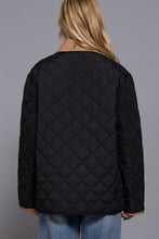 Load image into Gallery viewer, Long Sleeve Contrast Lapel Collar Quilted Puffer Work Jacket