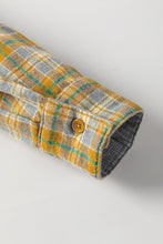 Load image into Gallery viewer, Plaid Embroidery Patch Button-Down Shacket GINGER