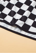 Load image into Gallery viewer, Black Checkered Drawstring Elastic Waist Casual Shorts