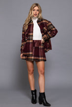 Load image into Gallery viewer, Long Sleeve Wool Blend Plaid Button Down Casual Jacket
