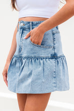 Load image into Gallery viewer, Bubble Hem Denim Mini Skirt