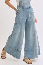 Load image into Gallery viewer, DENIM OVERALL WIDE-LEG JUMPSUIT