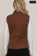 Load image into Gallery viewer, Suede Piping Quilted Padding Vest