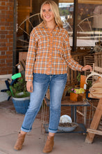 Load image into Gallery viewer, Plaid Embroidery Patch Button-Down Shacket