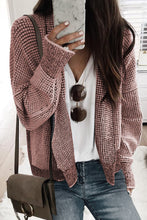 Load image into Gallery viewer, Peach Blossom Plaid Contrast Trim Open Front Cardigan