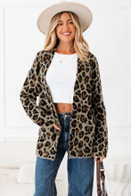Load image into Gallery viewer, Brown Leopard Open Casual Cardigan