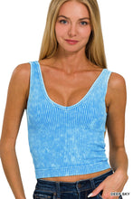 Load image into Gallery viewer, CROPPED PADDED V-NECK ANK TOP AH