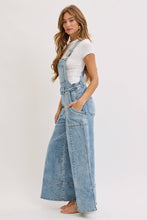 Load image into Gallery viewer, DENIM OVERALL WIDE-LEG JUMPSUIT