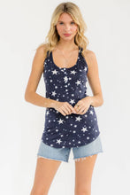 Load image into Gallery viewer, Star Print Henley Tank Top
