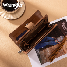 Load image into Gallery viewer, Wrangler Floral Tooled Wallet Brn
