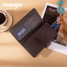 Load image into Gallery viewer, Wrangler Floral Tooled Wallet (coffee)
