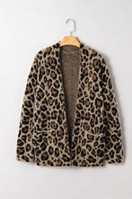 Load image into Gallery viewer, Brown Leopard Open Casual Cardigan
