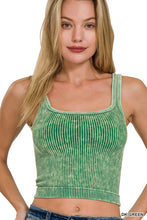 Load image into Gallery viewer, 2 WAY NECKLINE SEAMLESS WASHED RIBBED TANK TOP
