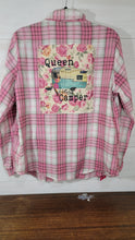 Load image into Gallery viewer, VINTAGE PINK CAMPING QUEEN FLANNEL
