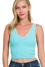 Load image into Gallery viewer, CROPPED PADDED V-NECK ANK TOP AH
