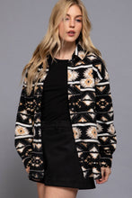 Load image into Gallery viewer, Long Sleeve Printed Fleece Shacket
