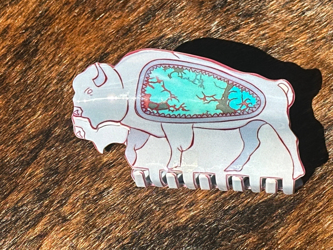 Buffalo printed claw clip