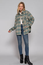 Load image into Gallery viewer, Long Sleeve Wool Blend Plaid Button Down Casual Jacket
