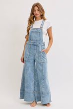 Load image into Gallery viewer, DENIM OVERALL WIDE-LEG JUMPSUIT
