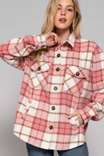 Load image into Gallery viewer, Long Sleeve Wool Blend Plaid Button Down Casual Jacket
