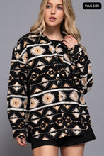 Load image into Gallery viewer, [PLUS SIZE] Long Sleeve Printed Fleece Shacket
