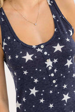 Load image into Gallery viewer, Star Print Henley Tank Top
