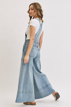 Load image into Gallery viewer, DENIM OVERALL WIDE-LEG JUMPSUIT
